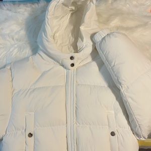 Crop White Puffer Coat
